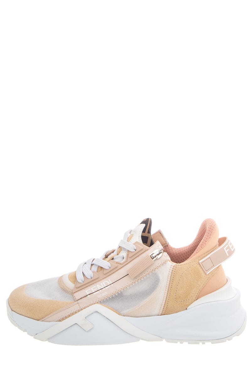 Fendi Flow Tan & Pink Sneakers SZ 37