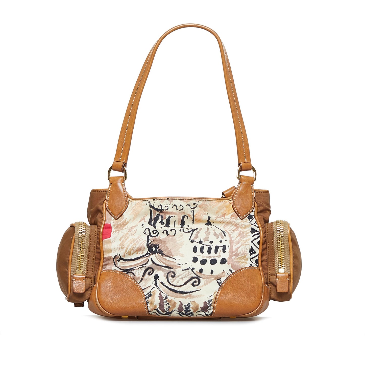 PRADA Venice Watercolor Canvas Shoulder Bag