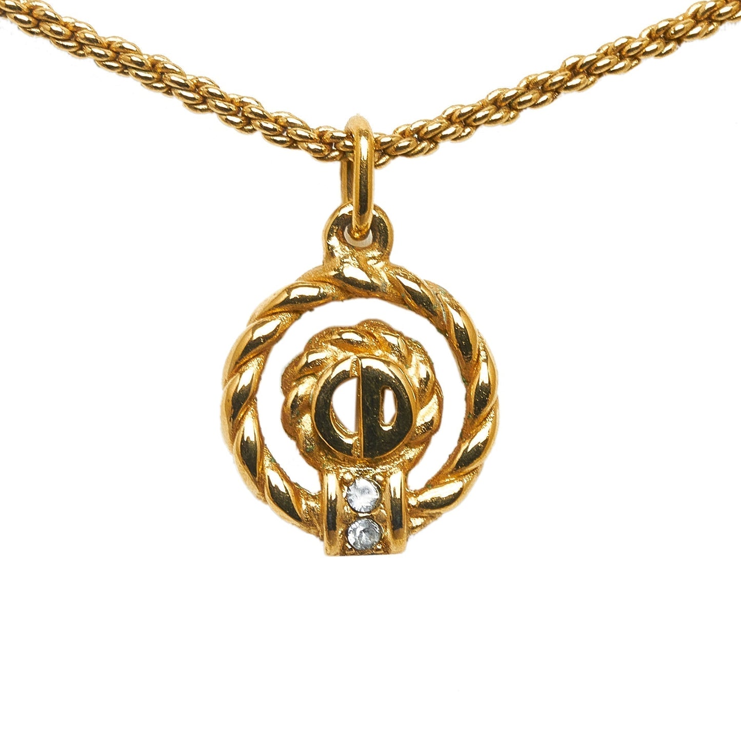 DIOR Gold-Tone Pendant Necklace Costume Necklace