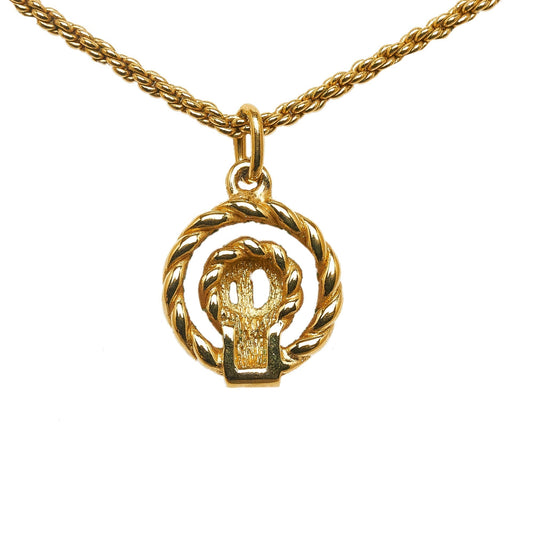 DIOR Gold-Tone Pendant Necklace Costume Necklace