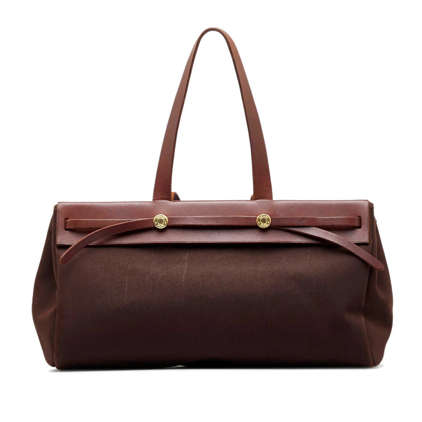 Brown Hermes Herbag Cabas MM Tote Bag