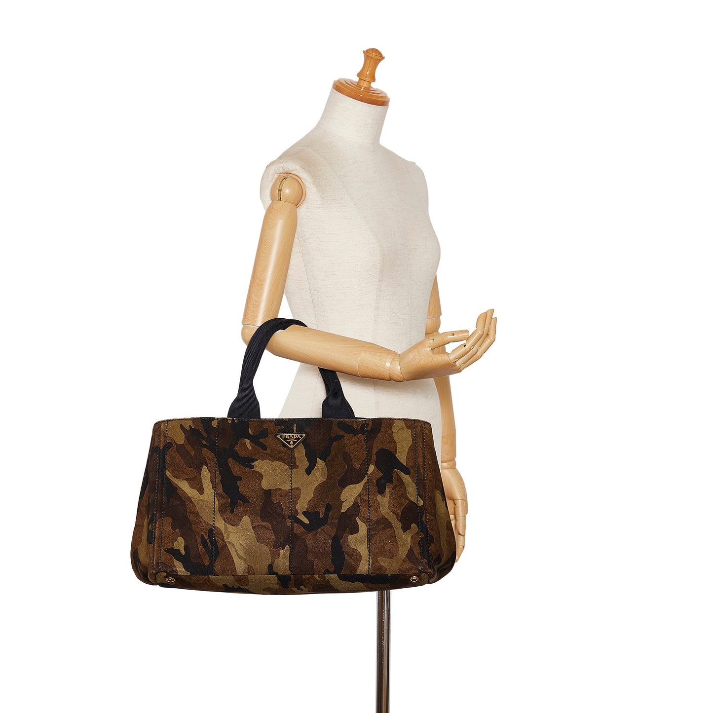 PRADA Canapa Camouflage Tote Bag