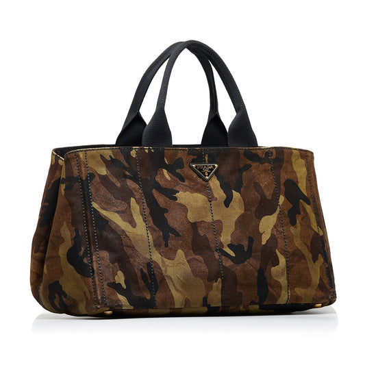 PRADA Canapa Camouflage Tote Bag