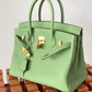HM Birkin Nata Swift Green For Women Gold Toned Hardware 10in/25cm