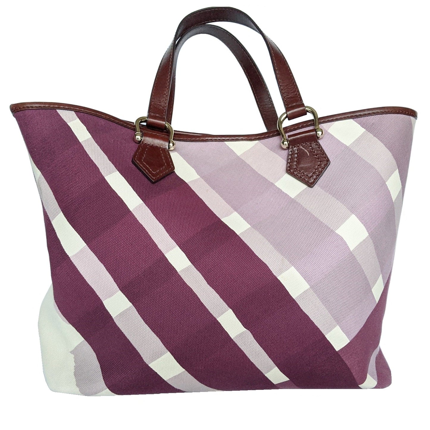 BBR Canvas Purple Check Print Tote