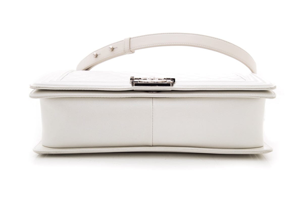 Chanel 2012 Limited Edition Iridescent White XL Boybag