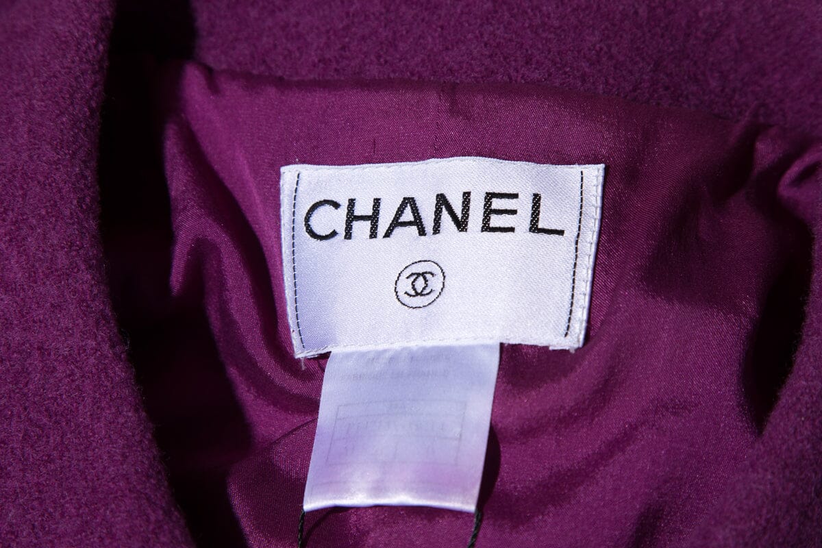 Chanel Purple 1999 A/W Boiled Wool Jacket SZ 36