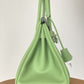 HM Birkin Nata Swift Green For Women Silver Toned Hardware 10in/25cm