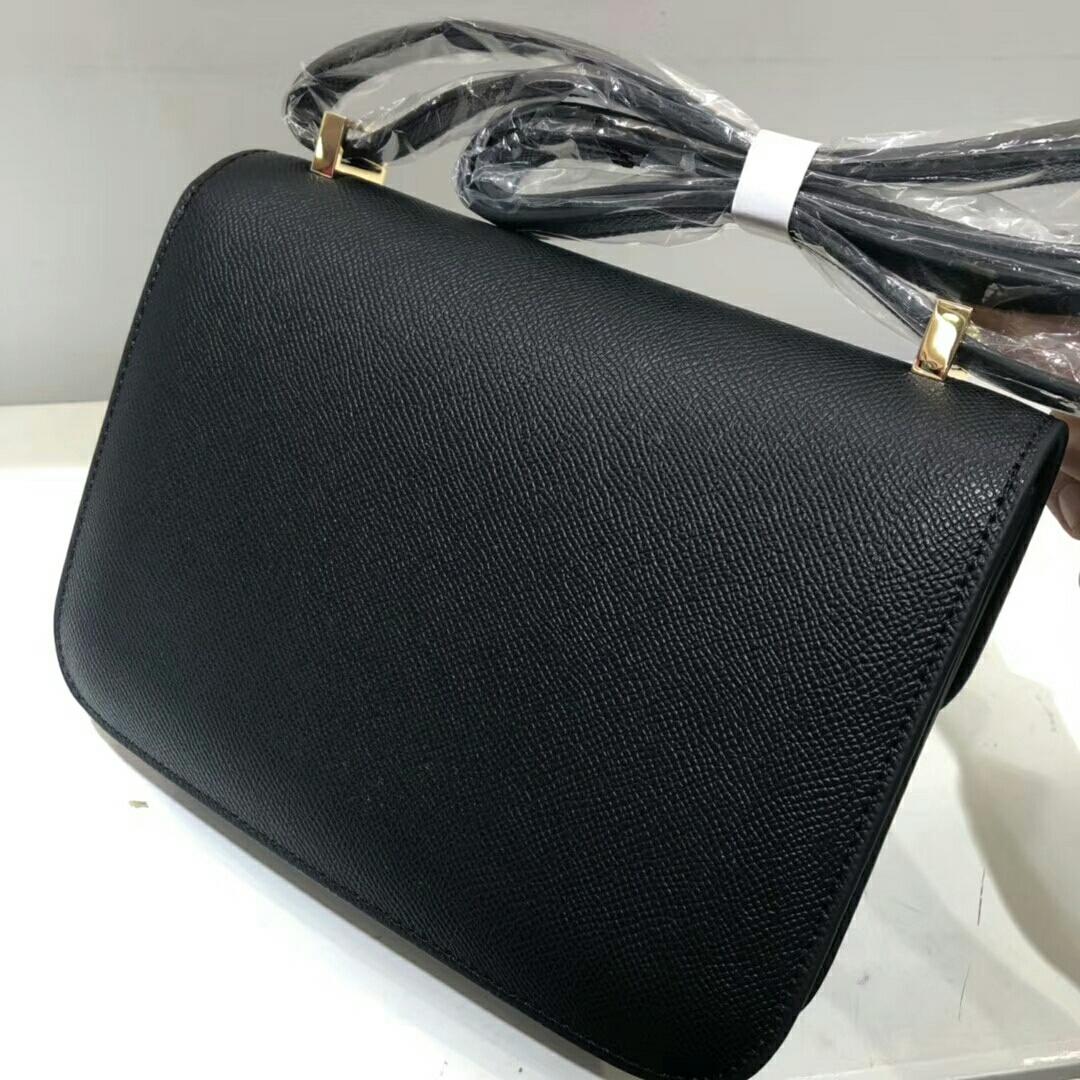 HM Constance 23 Epsom Black For Women, Womenâ€™s Handbags, Shoulder Bags 9in/23cm