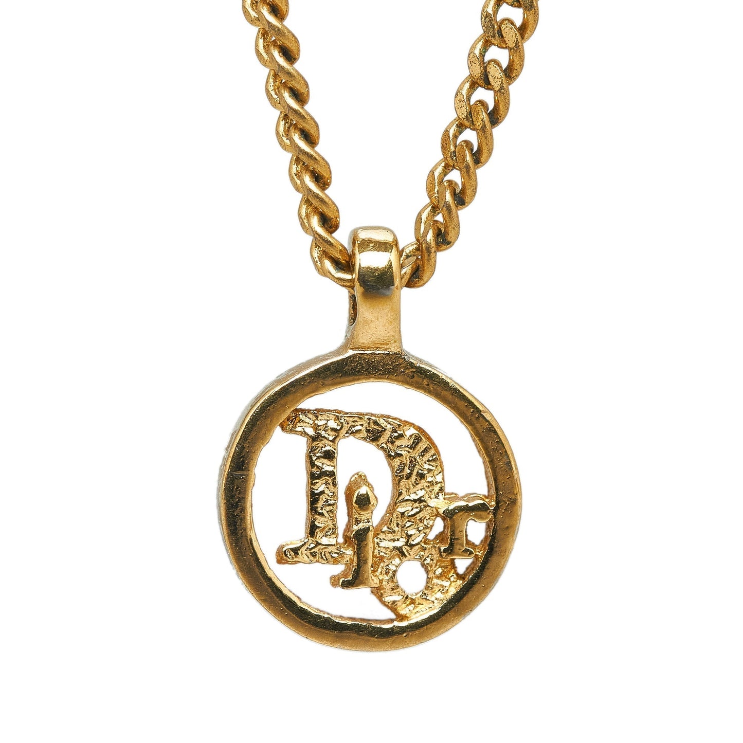 DIOR Gold-Tone Pendant Necklace Costume Necklace