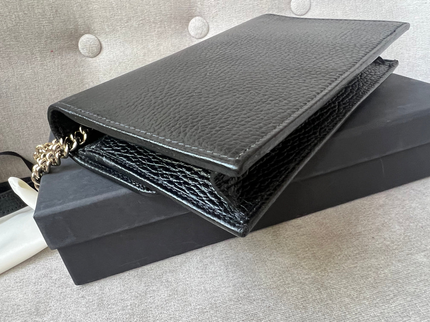 Gucci Black Interlocking GG Chain Wallet