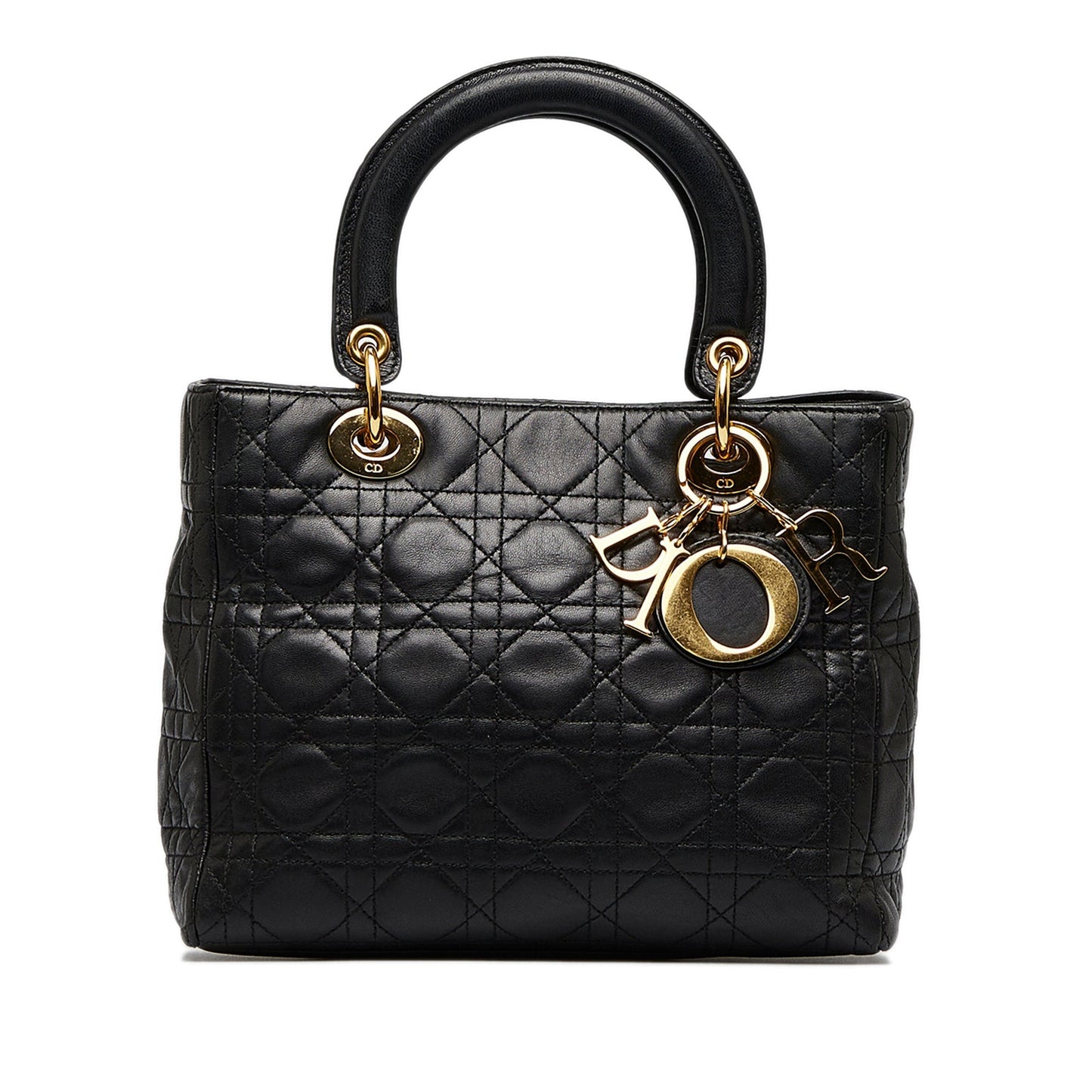 Dior Lady Dior Medium Black Cannage Quilted Leather