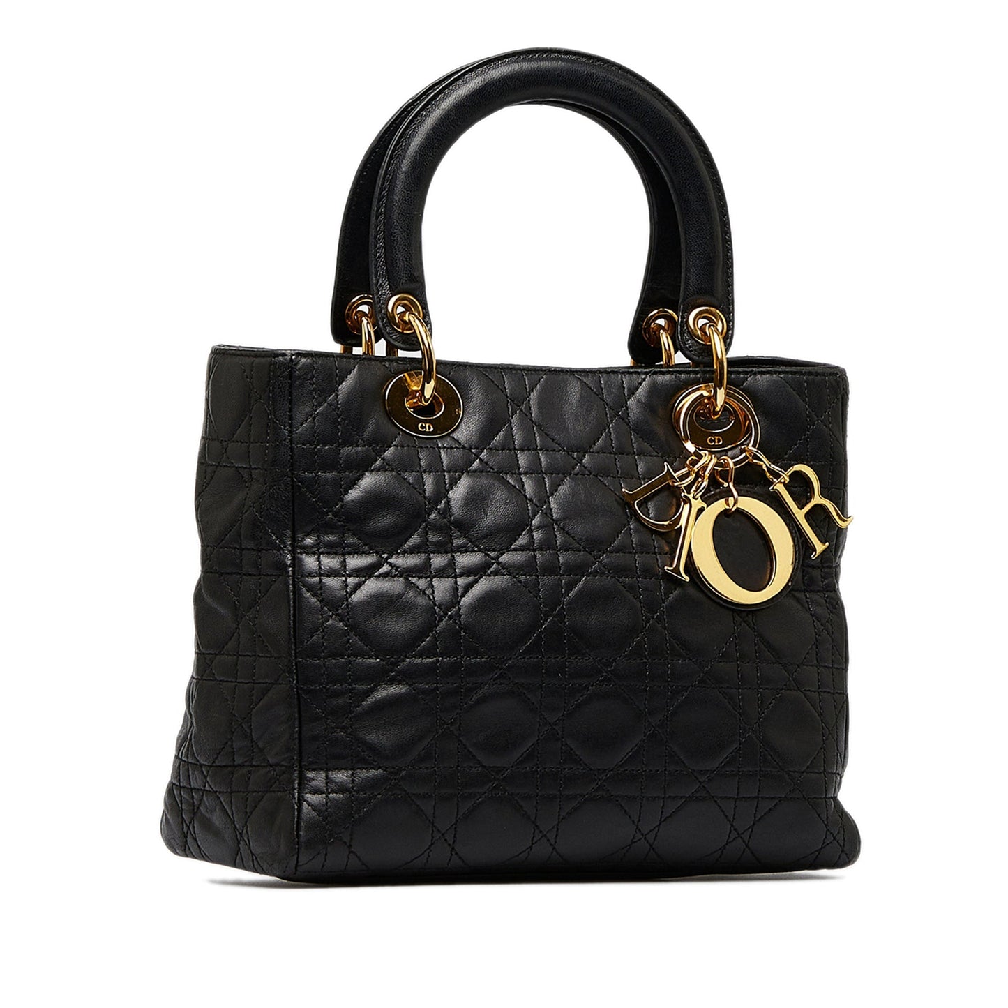 Dior Lady Dior Medium Black Cannage Quilted Leather