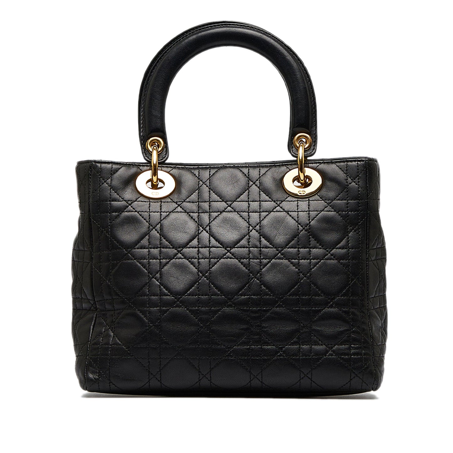 Dior Lady Dior Medium Black Cannage Quilted Leather