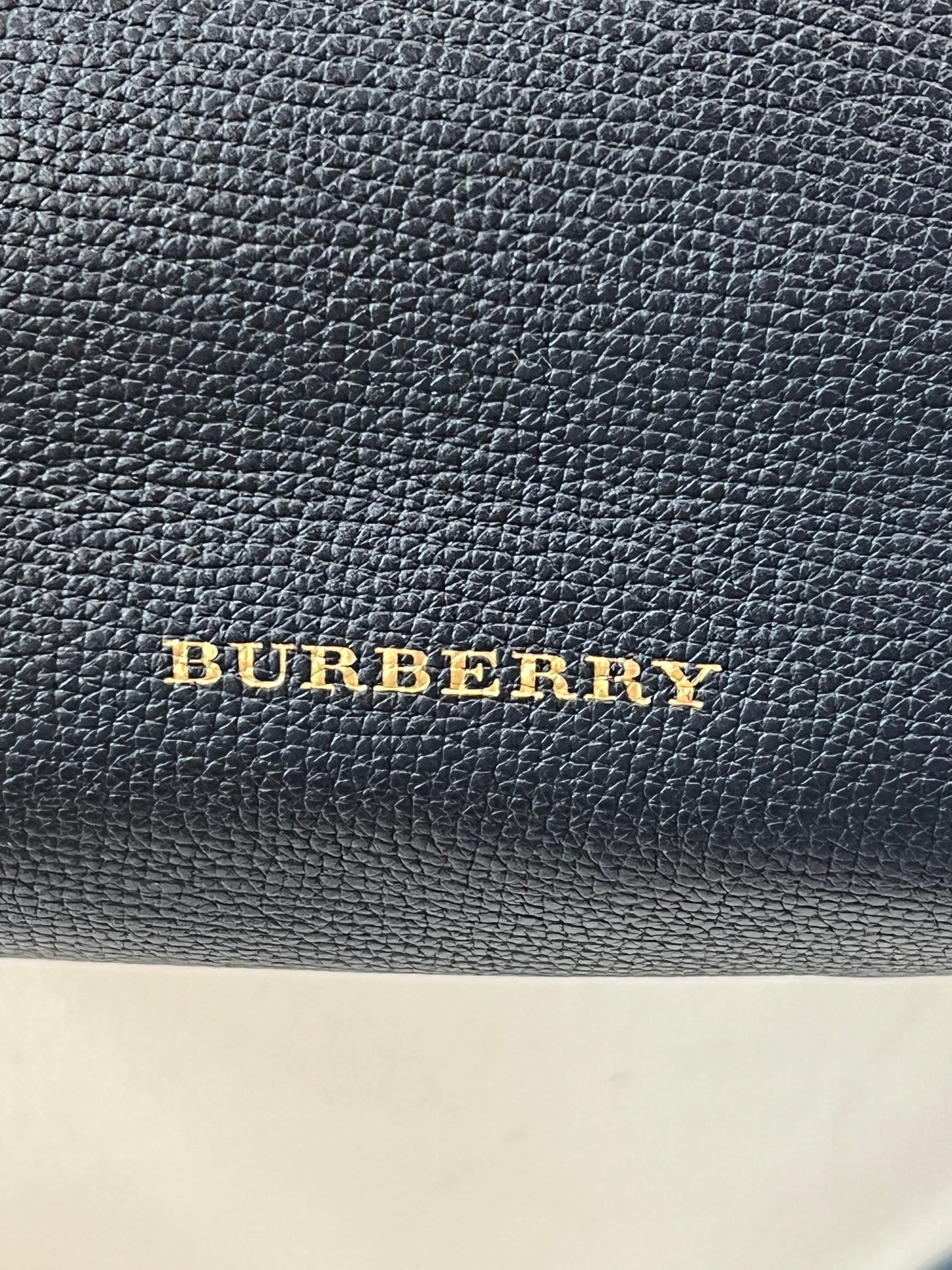 BURBERRY BANNER LEATHER & HOUSE CHECK TOTE BAG