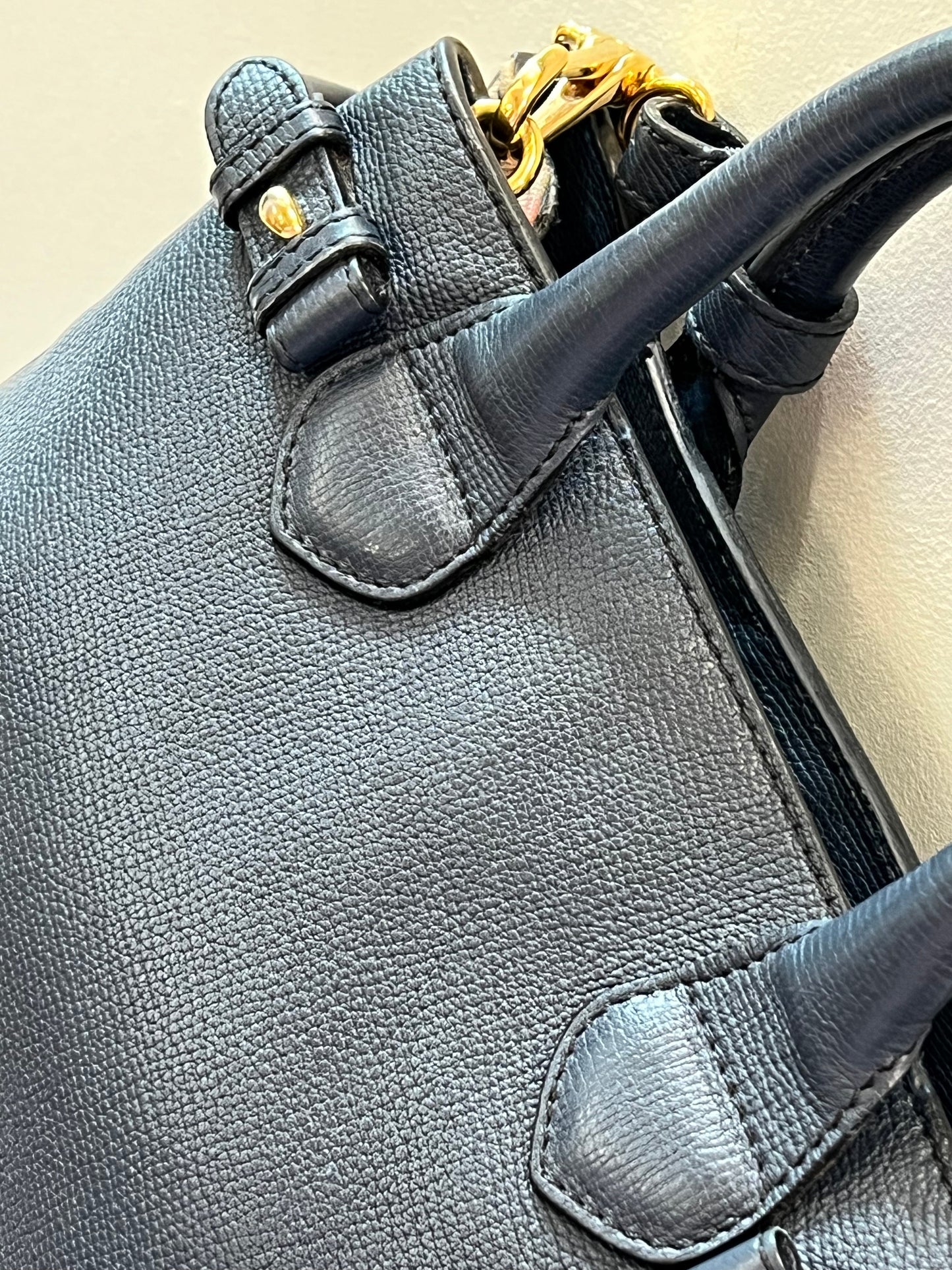 BURBERRY BANNER LEATHER & HOUSE CHECK TOTE BAG