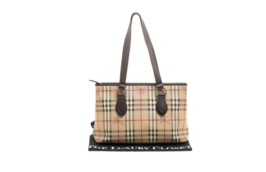 BURBERRY HAYMARKET CHECK MEDIUM REGENT TOTE BAG