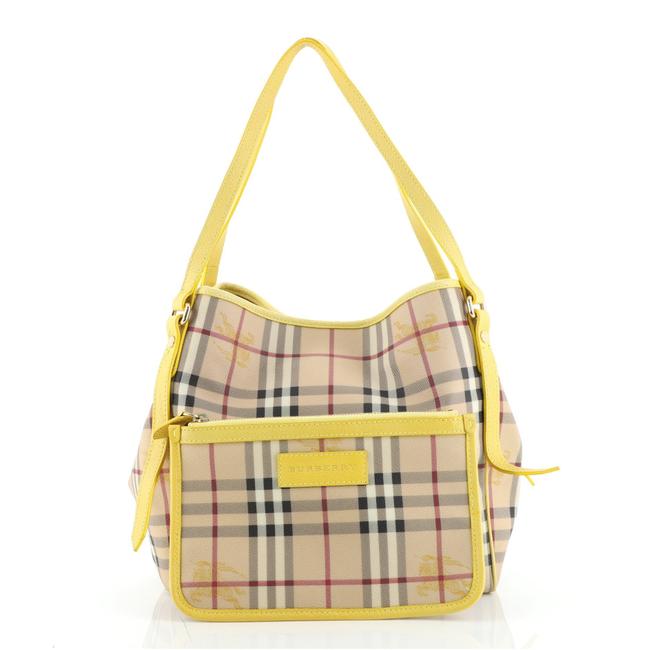 BURBERRY CANTERBURY HAYMARKET CHECK SMALL TOTE BAG