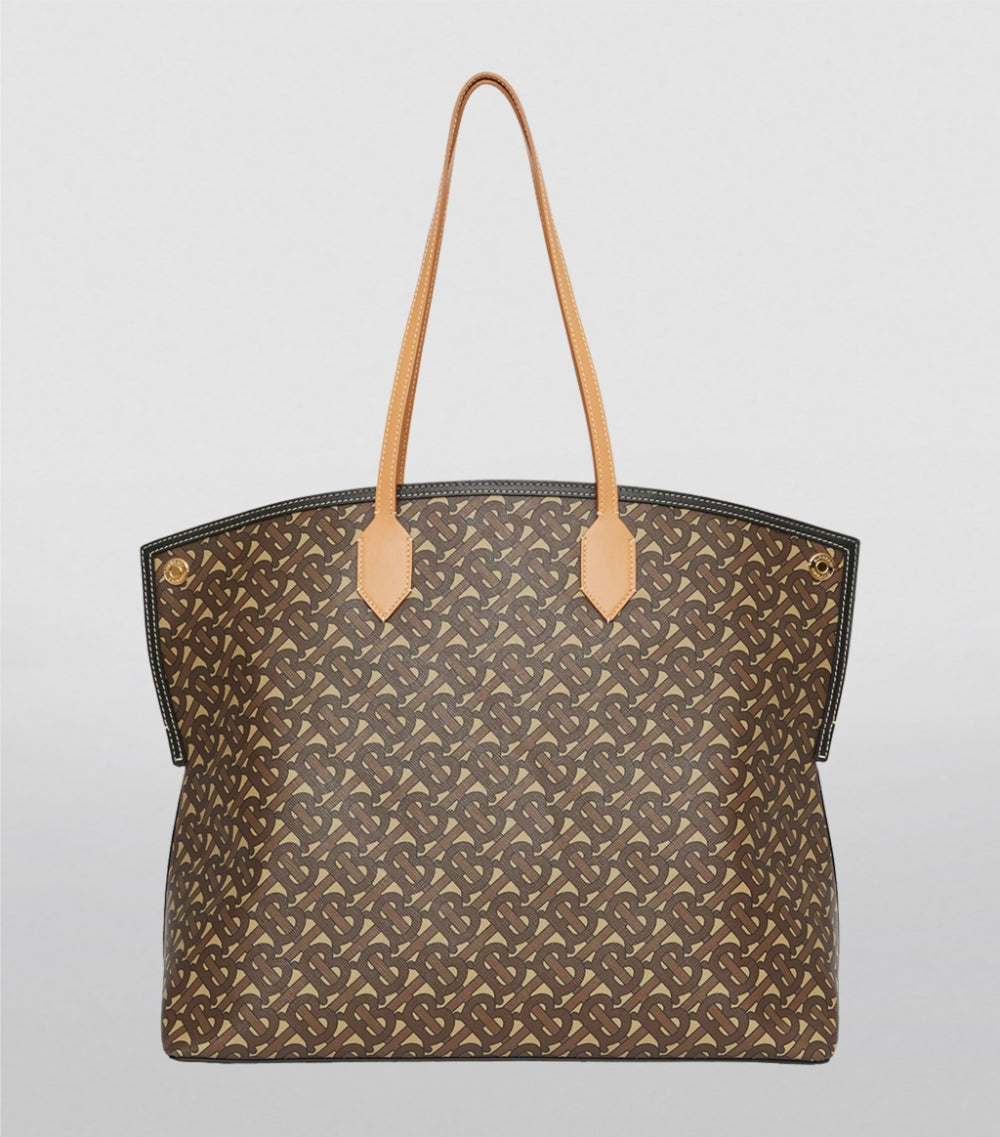 BURBERRY TB MONOGRAM SOCIETY TOP HANDLE TOTE BAG