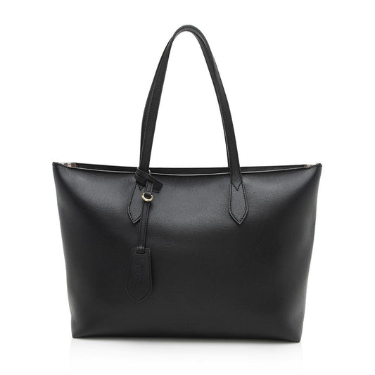 Burberry Grained Leather Ardwell Zip Medium Tote (SHF-12330)