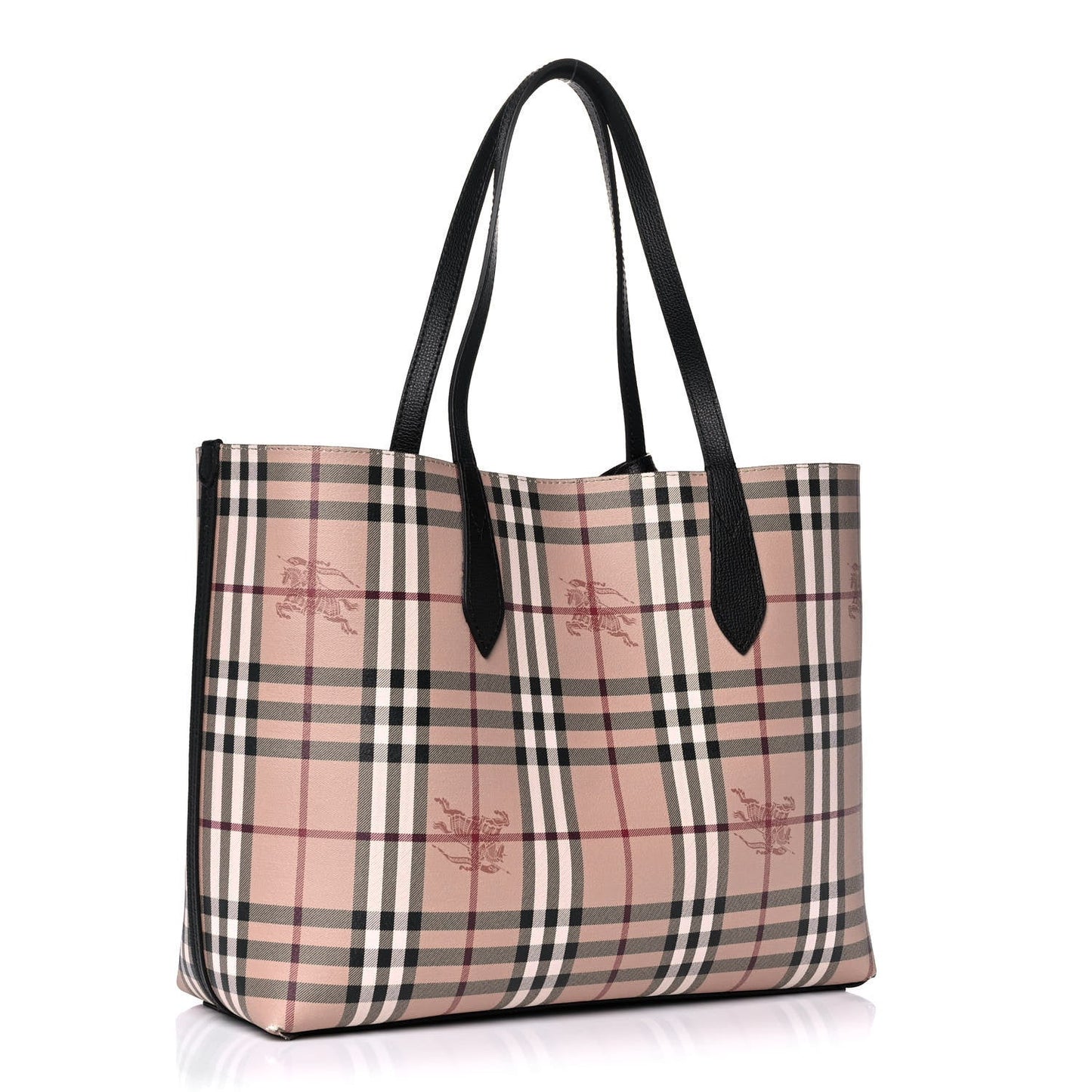 BURBERRY Haymarket Check Medium Reversible Tote BLACK