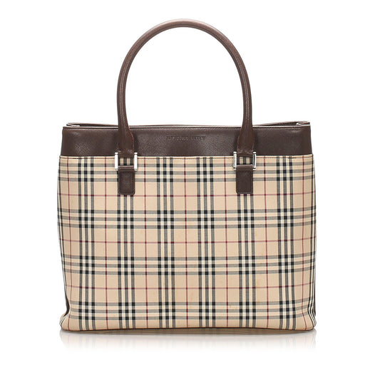 Burberry House Check Canvas Tote Bag (SHG-11542)