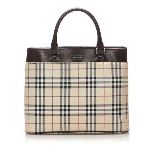 Burberry House Check Canvas Tote Bag (SHG-12454)