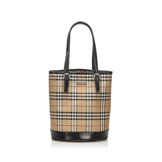 Burberry House Check Canvas Tote Bag (SHG-13937)