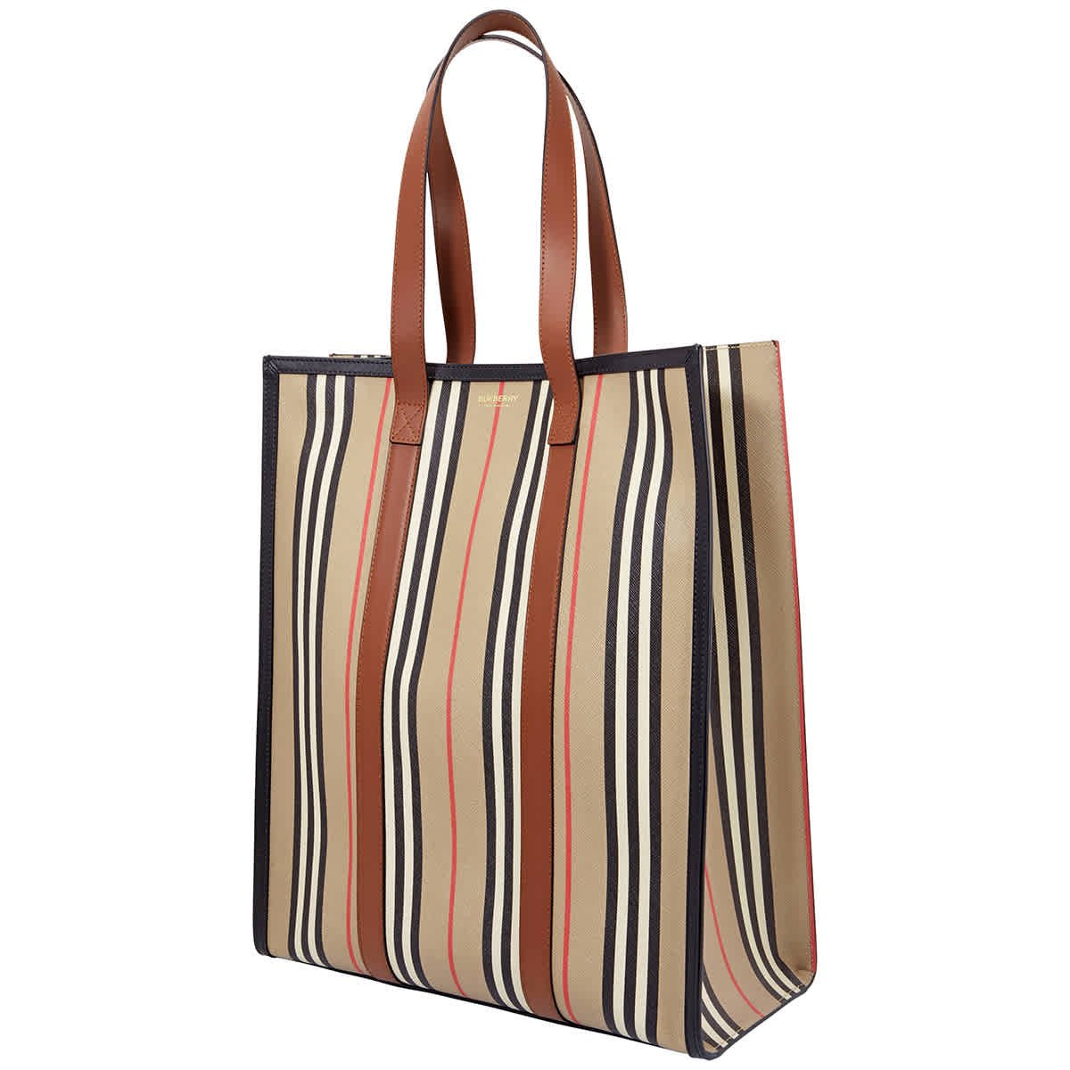 BURBERRY ICON STRIPE PORTRAIT TOTE BAG