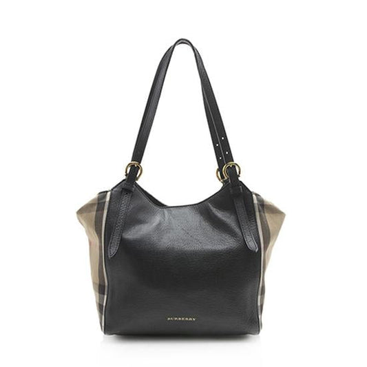 Burberry Leather House Check Derby Canterbury Small Tote - FINAL SALE (SHF-10967)