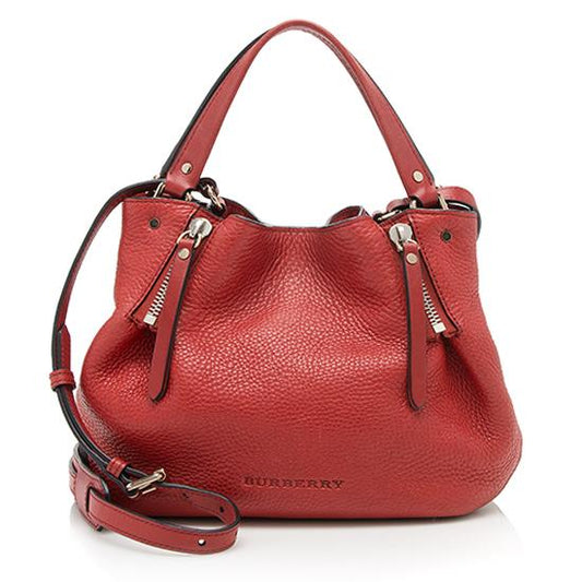 Burberry Leather Peek Check Maidstone Small Tote