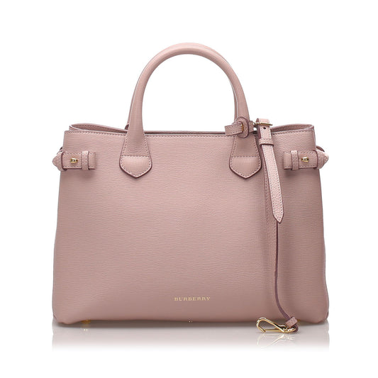 Burberry Medium Leather Banner Tote (SHG-10391)