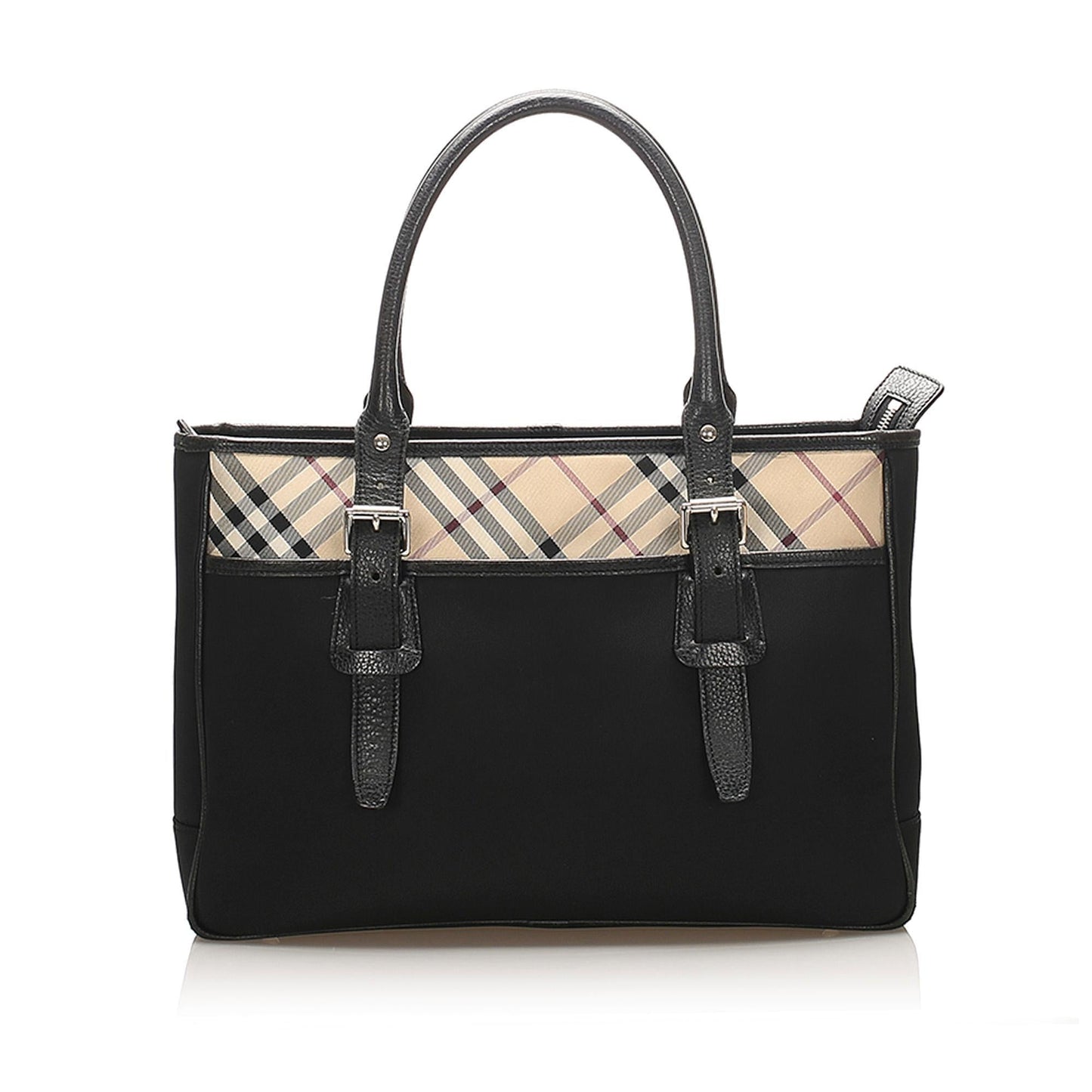 Burberry Nova Check Leather Tote Bag (SHG-15423)