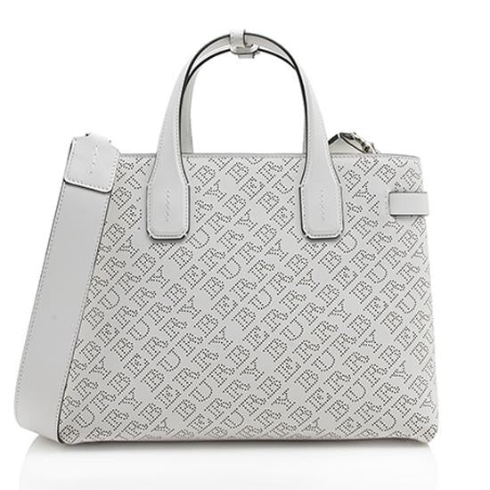 Burberry Perforated Leather Logo Banner Medium Tote