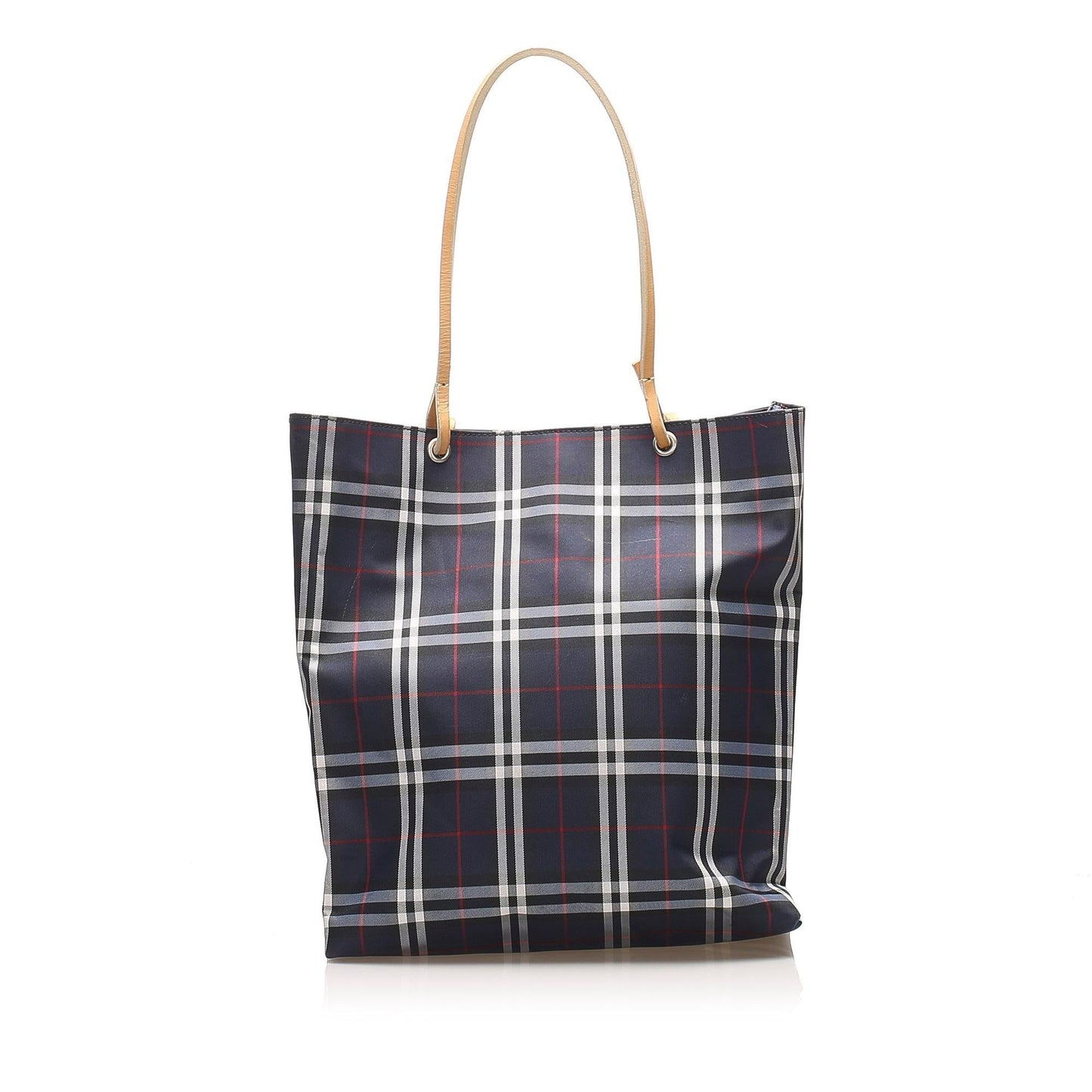 Burberry Plaid Canvas Tote Bag (SHG-14388)