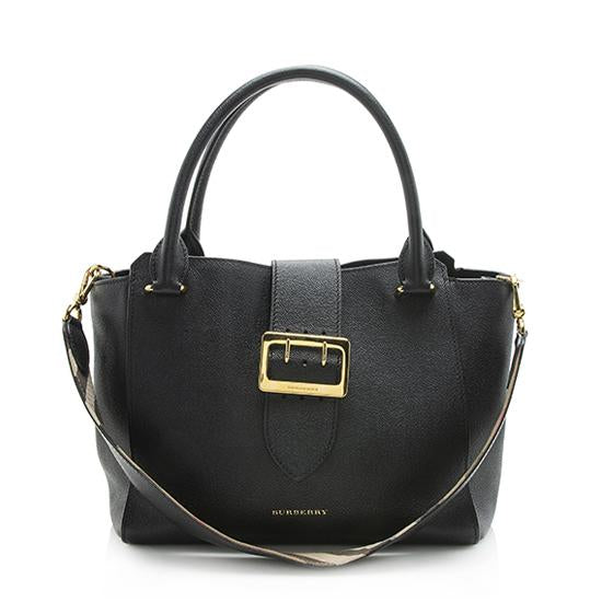 Burberry Soft Grain Calfskin Medium Buckle Tote - FINAL SALE (SHF-10970)