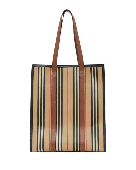 BURBERRY ICON STRIPE PORTRAIT TOTE BAG