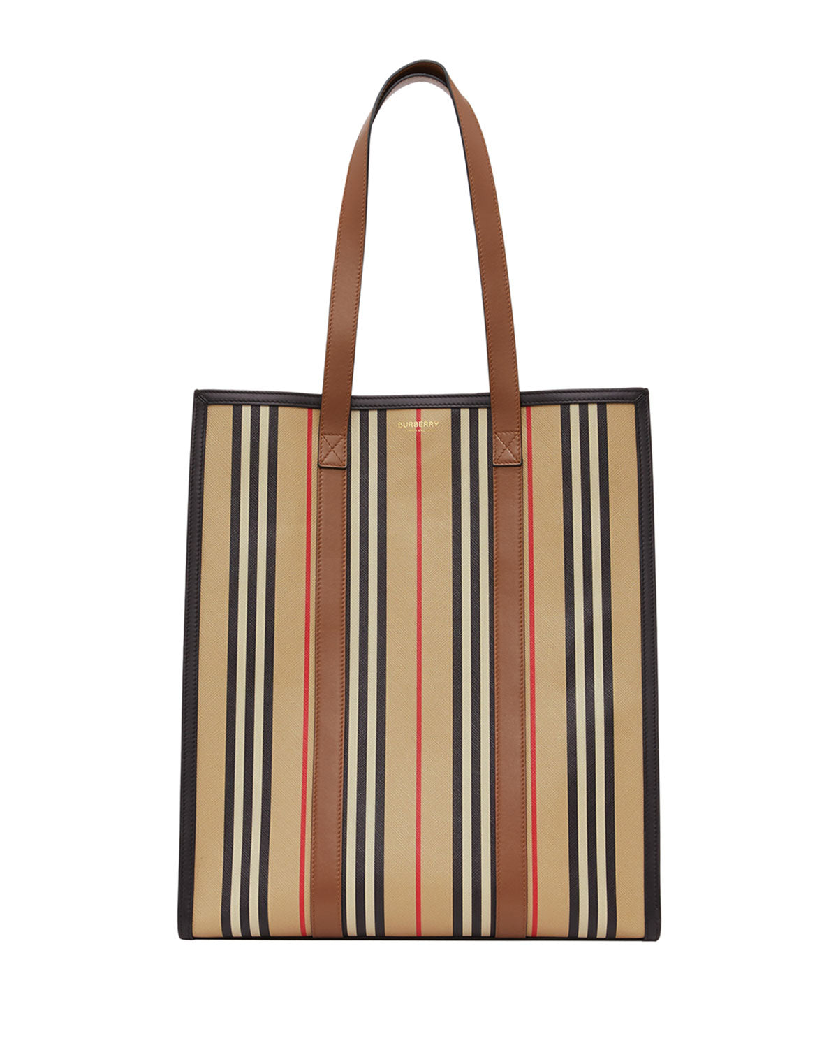 BURBERRY ICON STRIPE PORTRAIT TOTE BAG