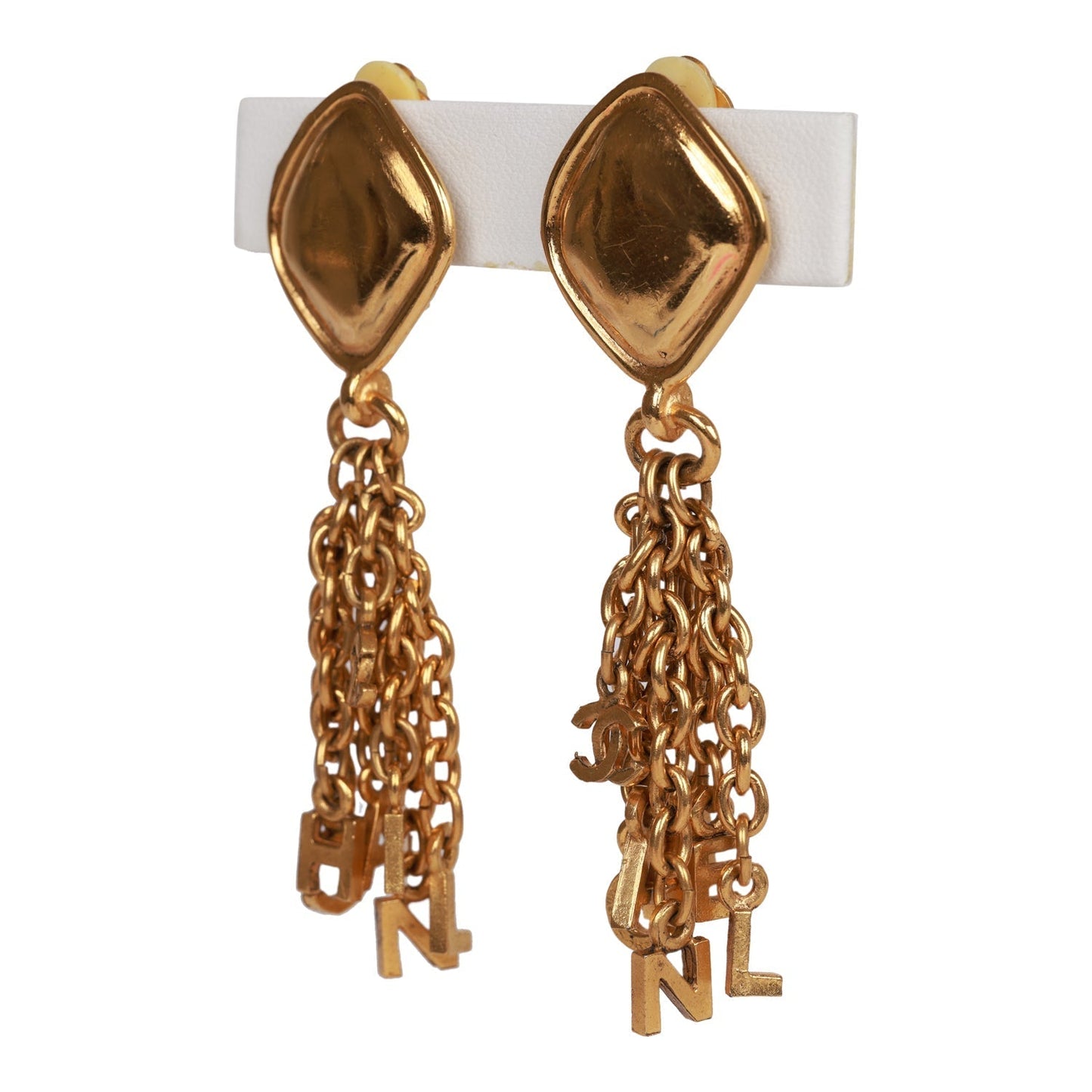 Vintage Chanel Gold Fringe Dangle Earrings