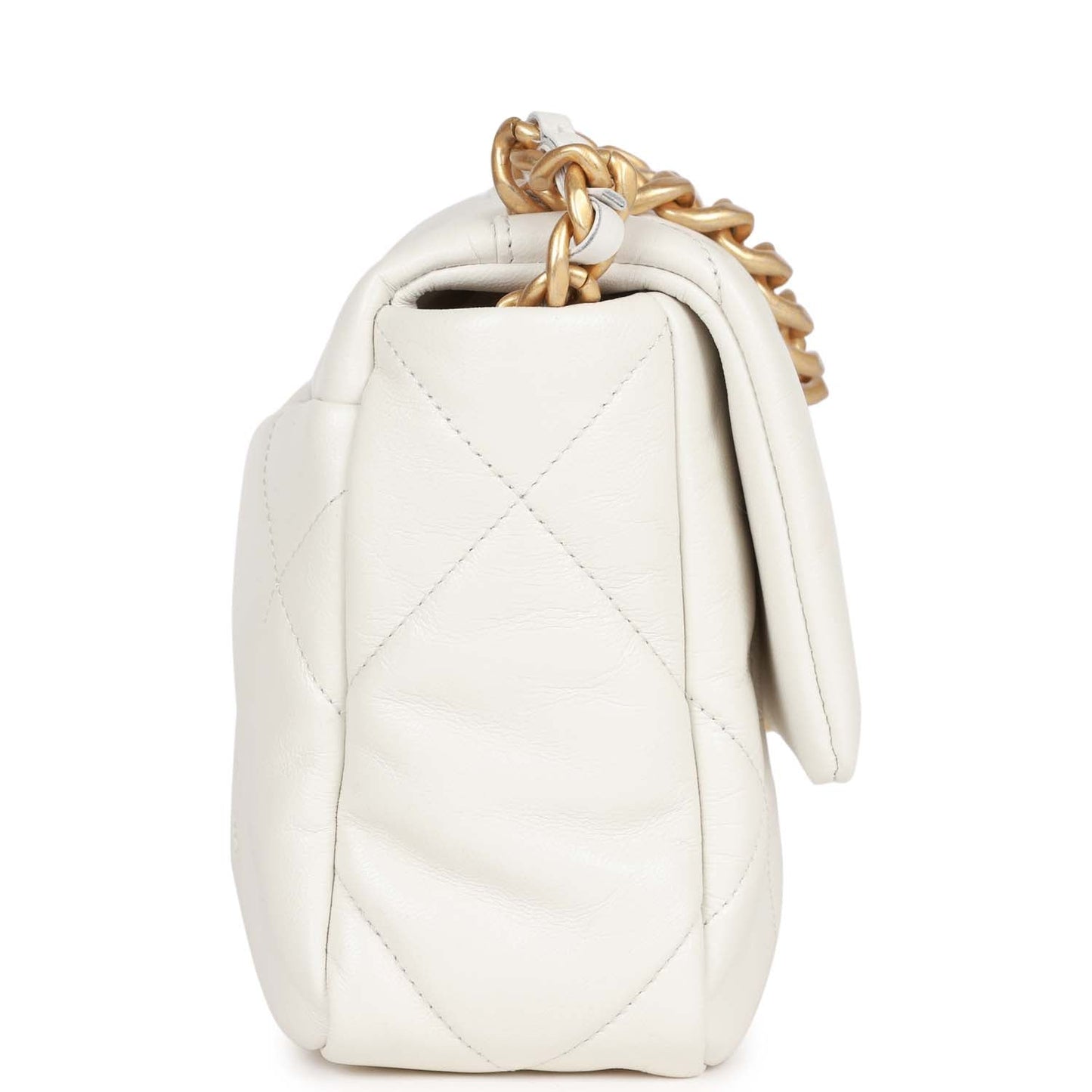 Chanel Medium 19 Flap Bag White Calfskin Mixed Hardware