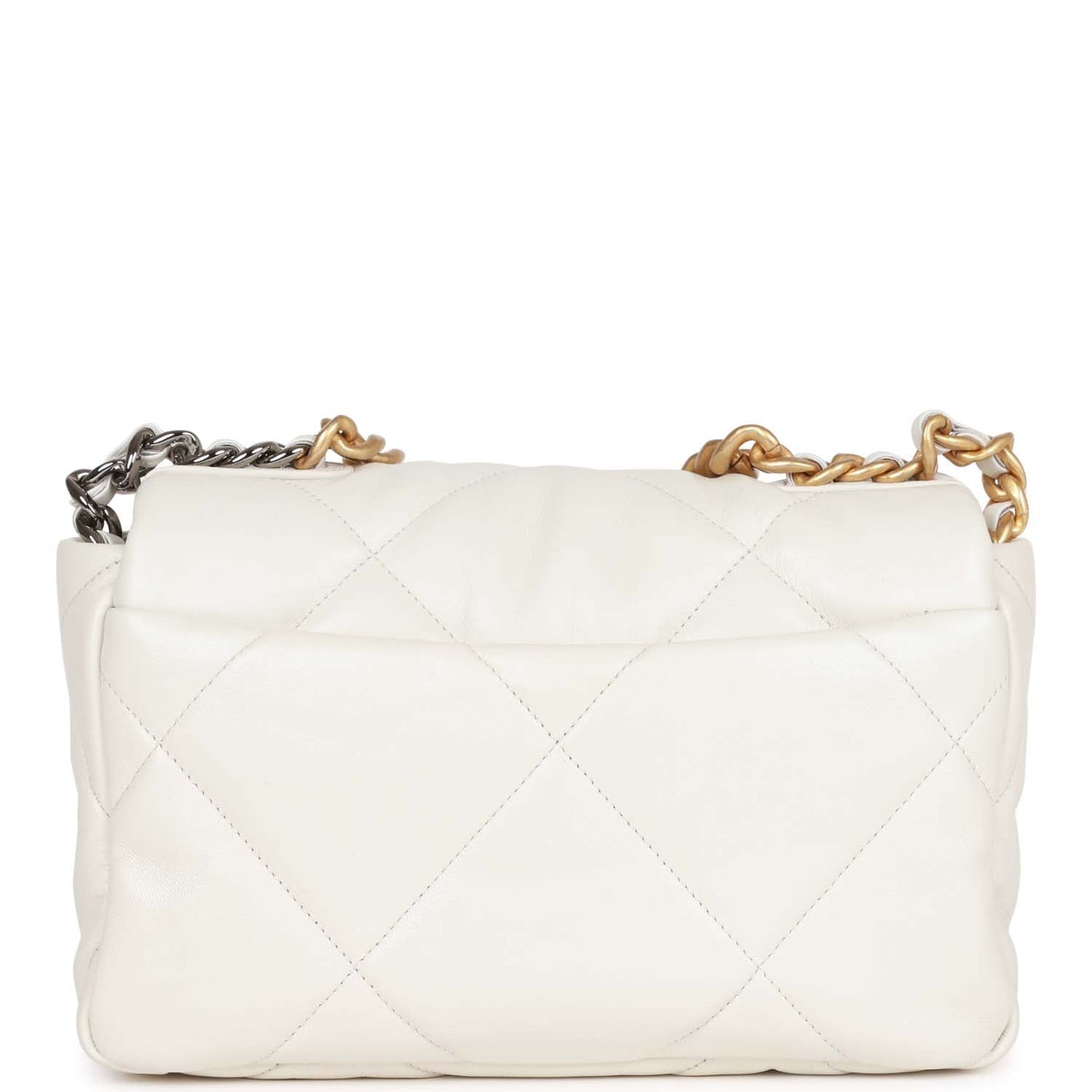 Chanel Medium 19 Flap Bag White Calfskin Mixed Hardware