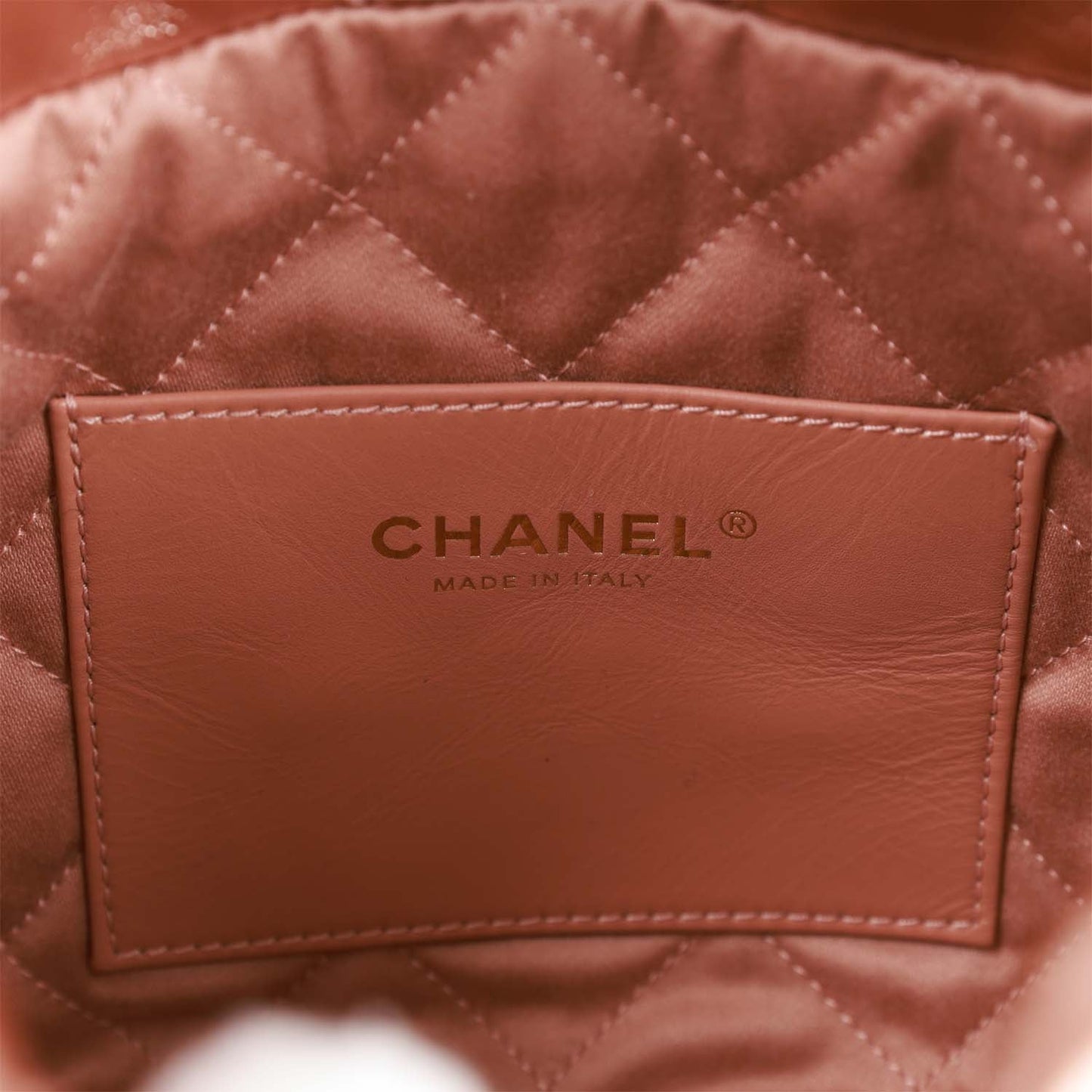 Chanel Mini 22 Bag Rose Gold Iridescent Calfskin Rose Gold Hardware