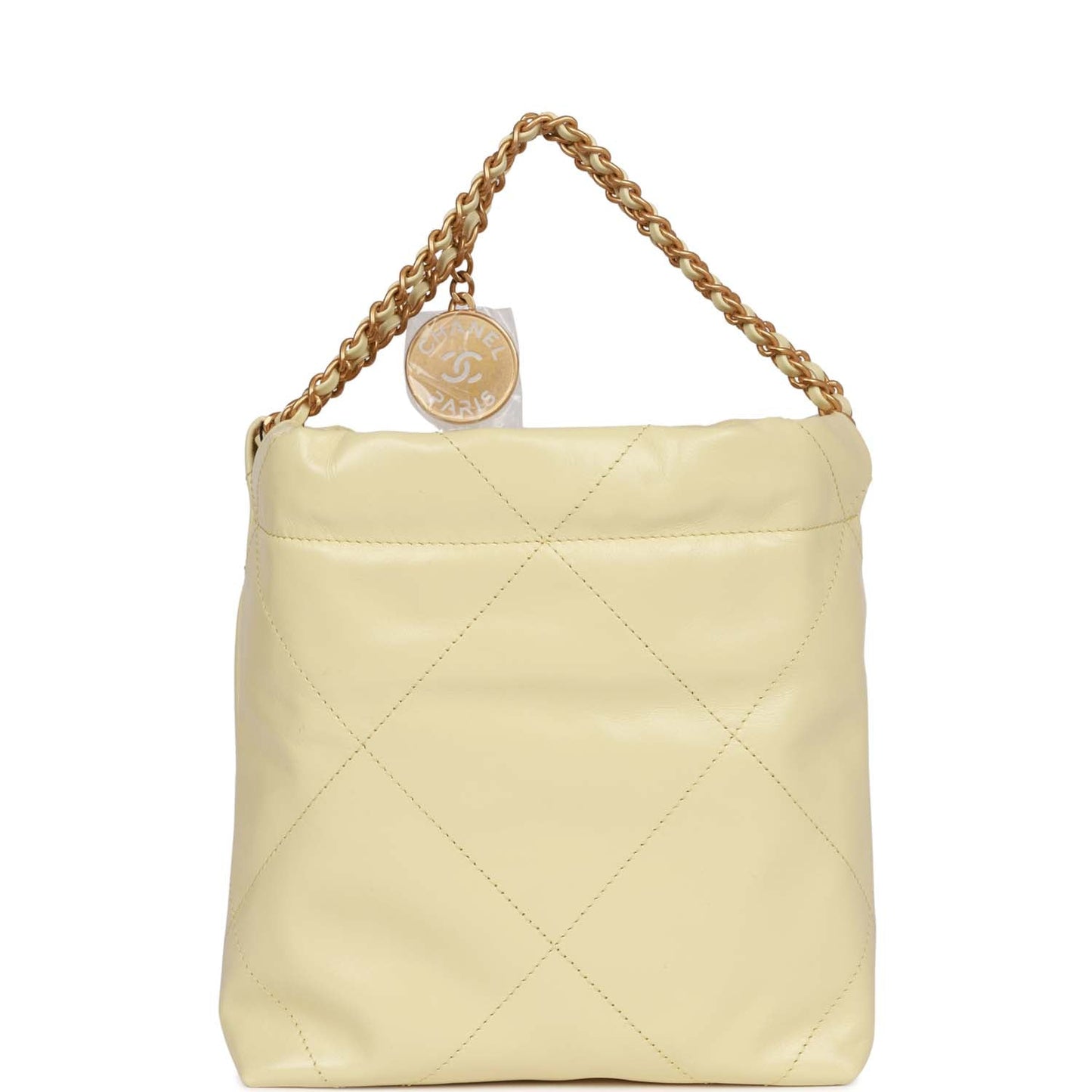 Chanel Mini 22 Bag Yellow Calfskin Gold Hardware