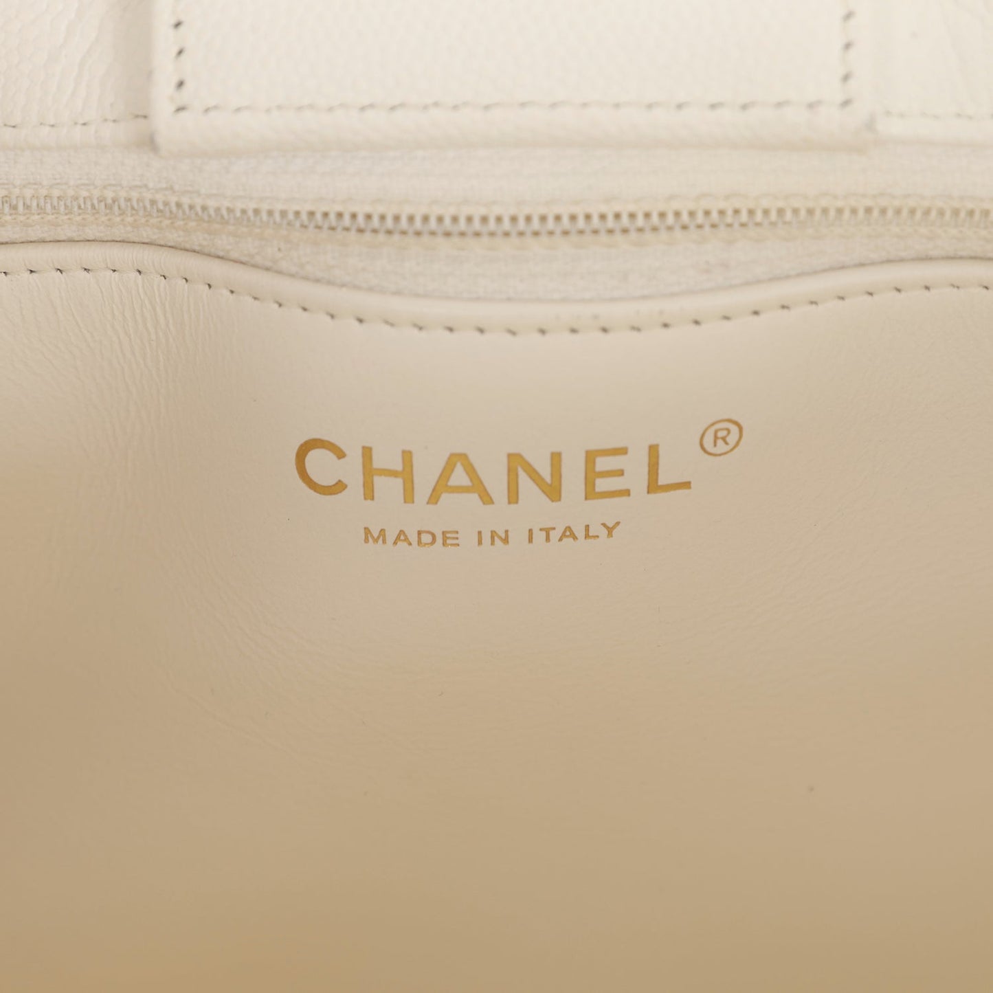 Pre-owned Chanel Large Classic Timeless Tote White Caviar Light Gold Hardware