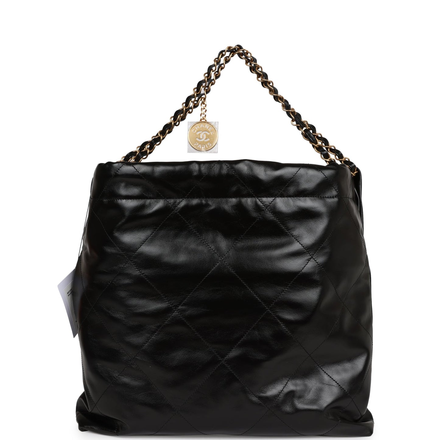 Chanel Medium 22 Bag Black Calfskin Aged Gold Hardware