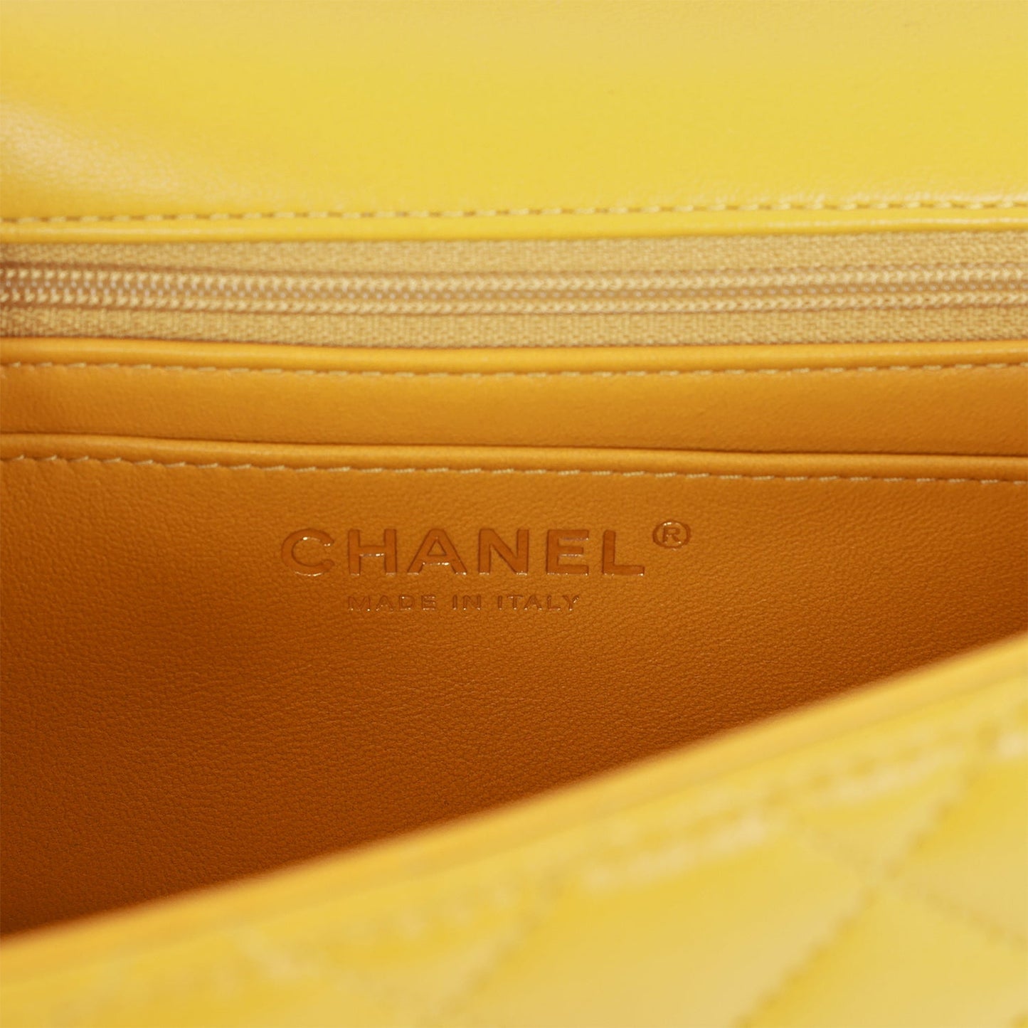 Chanel Mini Rectangular Flap with Top Handle Yellow Lambskin Light Gold Hardware