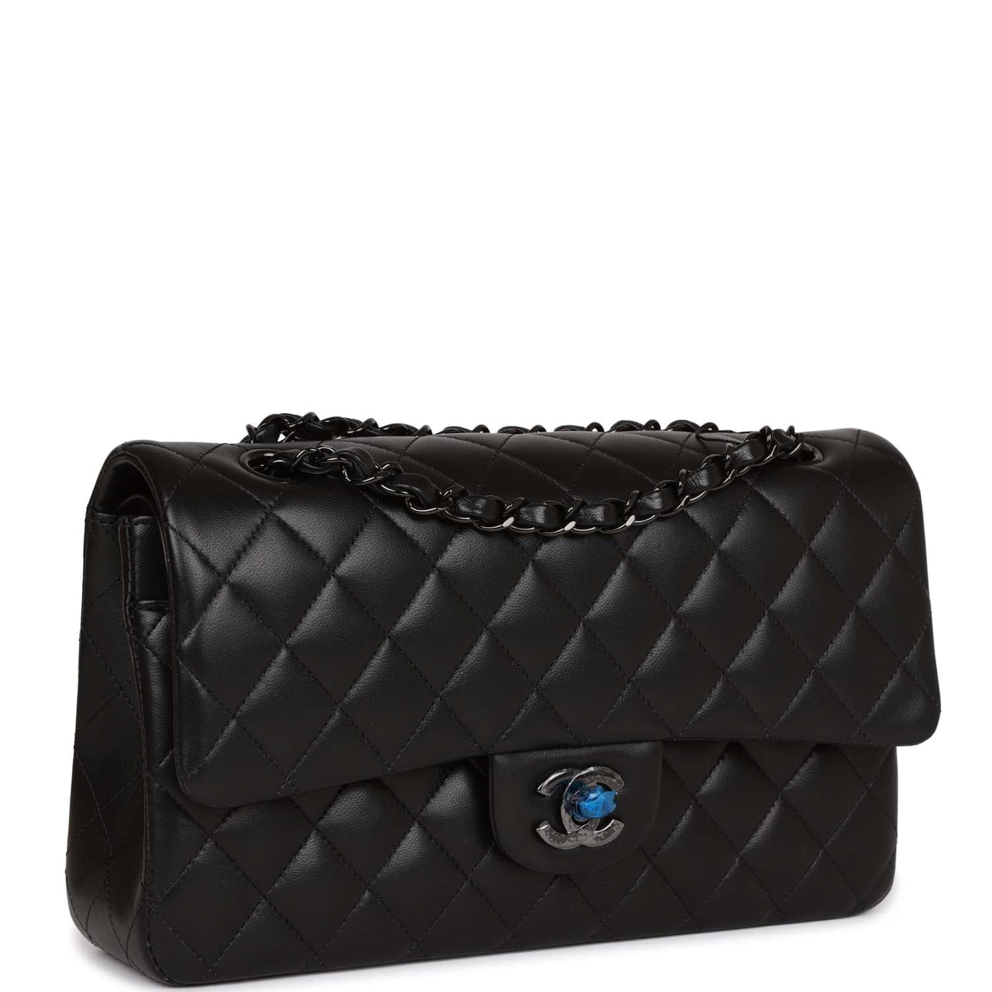 Chanel Medium Classic Double Flap Bag SO Black Lambskin Black Hardware