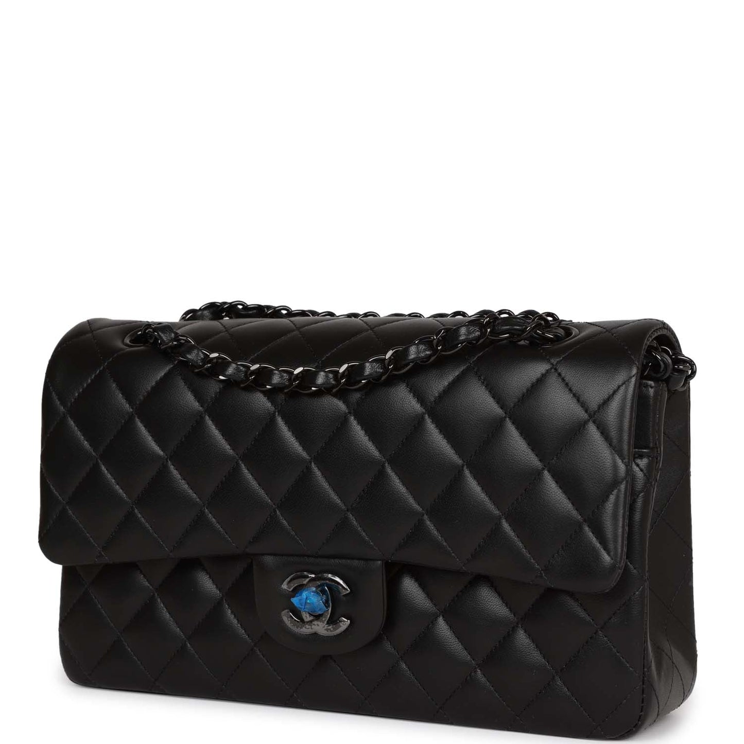 Chanel Medium Classic Double Flap Bag SO Black Lambskin Black Hardware