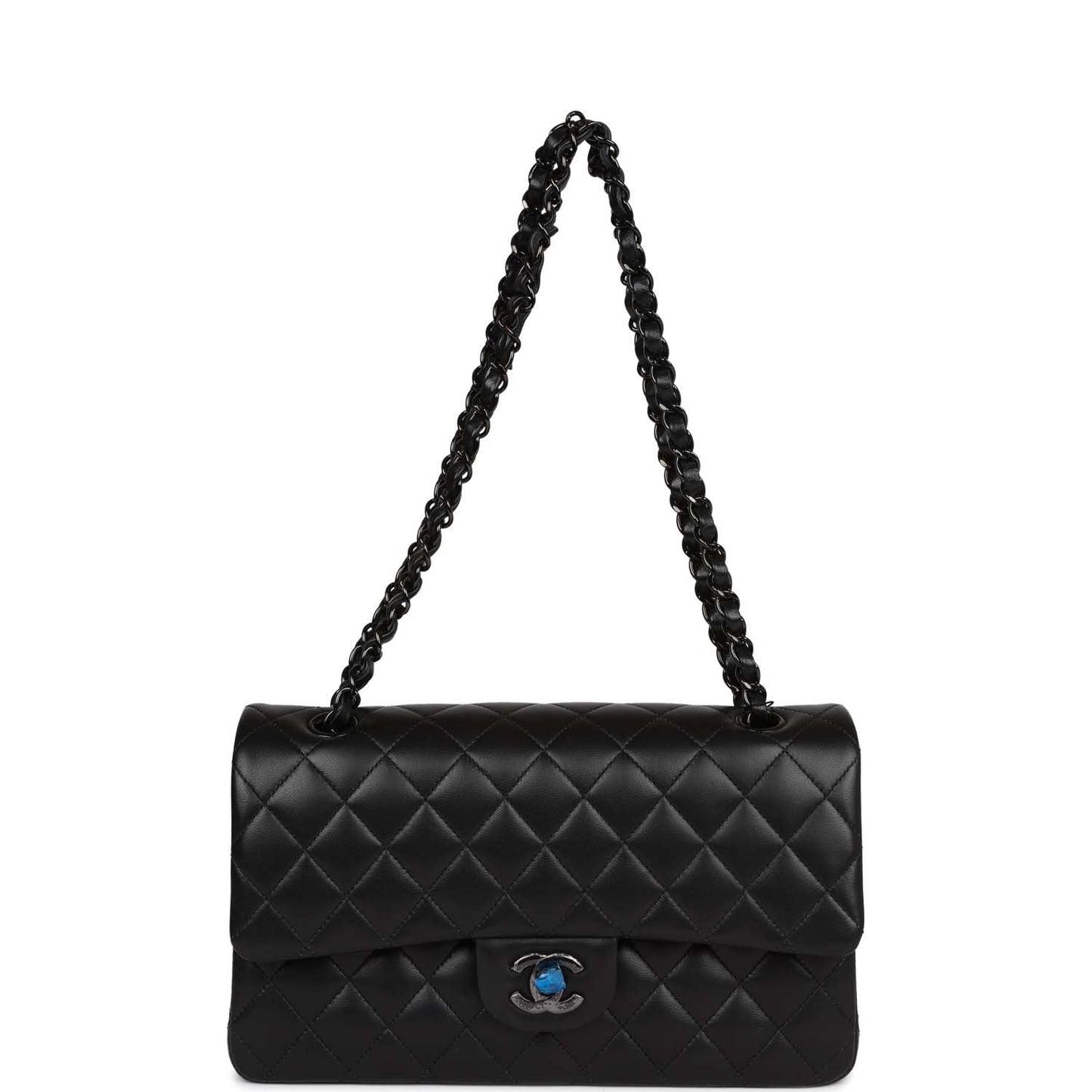 Chanel Medium Classic Double Flap Bag SO Black Lambskin Black Hardware