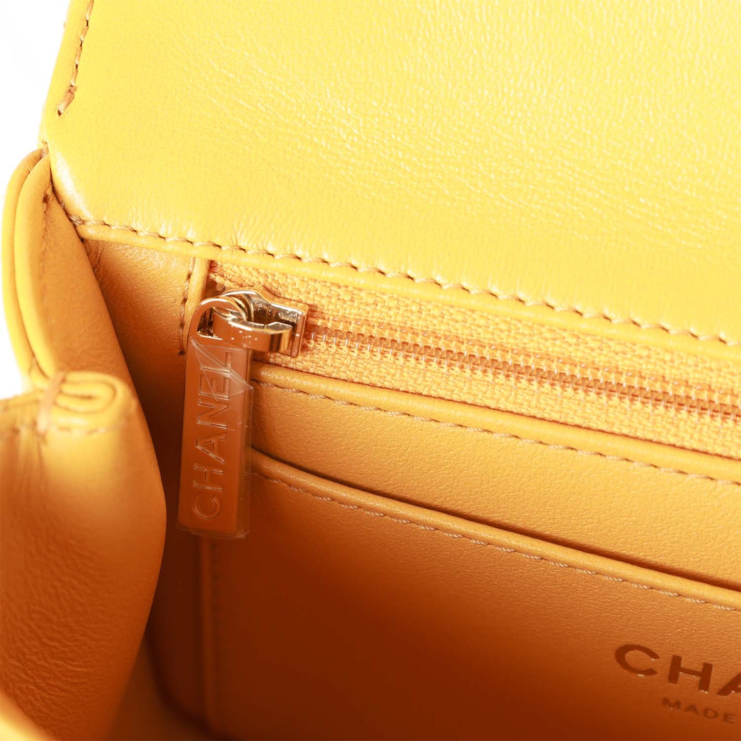 Chanel Mini Rectangular Flap with Jeweled Top Handle Yellow Lambskin Light Gold Hardware